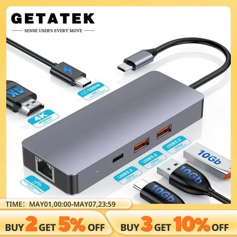 Getatek ƺ   M1 е USB 3.2  , HDMI ŷ ̼, CŸ-̴ Ʈ, PD 100W, 4K, 60Hz